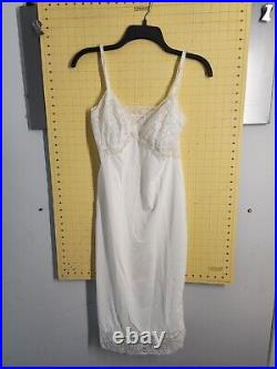 Vtg Van Raalte Woman's Dress Slip Gown Small Satin Suavette Slinky Lace Trim USA