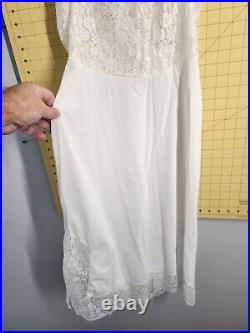 Vtg Van Raalte Woman's Dress Slip Gown Small Satin Suavette Slinky Lace Trim USA