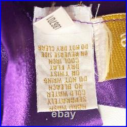 Vtg Victoria's Secret Lingerie Slip Dress Gold Label Satin Purple Sequin Beaded