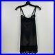 Vtg Victoria's Secret Slip Dress 34B Black Second Skin Lingerie BodyCon Gold Tag