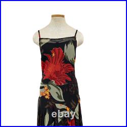 Vtg Vintage Y2K 00s 02 Bias Cut Beaded Floral Spaghetti Strap Fairy Slip Dress