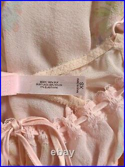 Vtg Y2K Victoria's Secret 100% Silk Milkmaid Slip Dress Size Xs