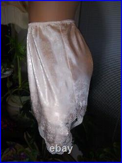 Vtg satin Flower Print Satin Light Pink THIN HALF SLIP LINGERIE S