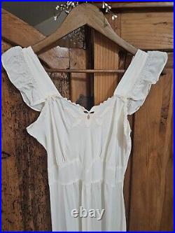 WOW Vintage 1940's/50's LEONA Ivory Slip Dress Night Gown Bias Cut S (Pit16)