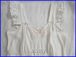 WOW Vintage 1940's/50's LEONA Ivory Slip Dress Night Gown Bias Cut S (Pit16)