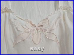 WOW Vintage 1940's/50's LEONA Ivory Slip Dress Night Gown Bias Cut S (Pit16)