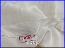 WOW Vintage 1940's/50's LEONA Ivory Slip Dress Night Gown Bias Cut S (Pit16)