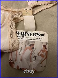 Warners Vintage Lingerie Full Dress Slip Nwt Shine On Silky Feel Beige Shiny New