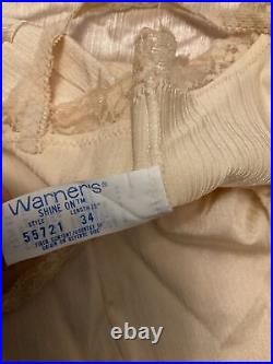 Warners Vintage Lingerie Full Dress Slip Nwt Shine On Silky Feel Beige Shiny New