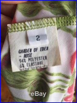 Wheels & Doll Baby Vintage 40s Style Garden Of Eden Rose Dress S M 8 10 Slip
