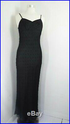 Whistles Silk Dress Black Slip Flapper Vintage Jean Harlow 1920s Cocktail 12 40