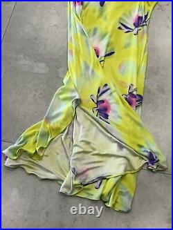 Womans Vintage Gianni Versace Couture Silk Bias Cut Floral Motif Dress Size 42