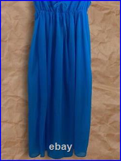 Women's Vintage Blue Fairy Nylon Sheer Sleeveless Slip Long Maxi Dress US Size M