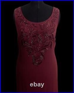 Women's Vintage Studio I Burgundy Beaded Slip Dress US Size 18WithXL/1X