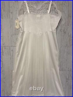 Women's White Vintage full dress slip Movie Star 32 Nylon Chemise Lingerie Retro