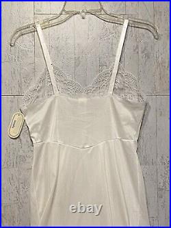 Women's White Vintage full dress slip Movie Star 32 Nylon Chemise Lingerie Retro