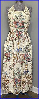 Womens Vintage Ralph Lauren Cotton Apron Cottage Dive Floral Dress US Size 8