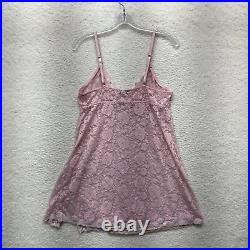 Y2K Vintage Rampage Slip Dress 1X Plus Size Pink Lace Babydoll Coquette Fairy