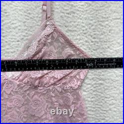 Y2K Vintage Rampage Slip Dress 1X Plus Size Pink Lace Babydoll Coquette Fairy