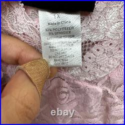 Y2K Vintage Rampage Slip Dress 1X Plus Size Pink Lace Babydoll Coquette Fairy