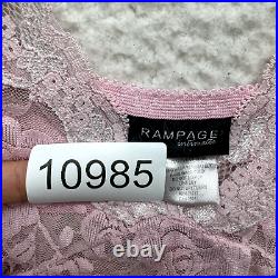 Y2K Vintage Rampage Slip Dress 1X Plus Size Pink Lace Babydoll Coquette Fairy