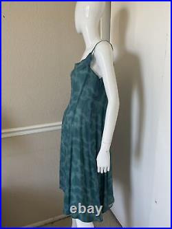 YOHJI YAMAMOTO NOIR NEW! Vintage 90's Silky Cupro Aqua Green Midi Slip Dress 1
