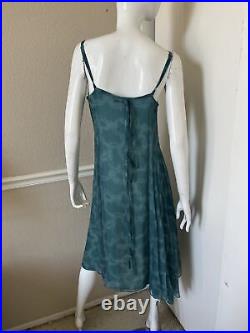 YOHJI YAMAMOTO NOIR NEW! Vintage 90's Silky Cupro Aqua Green Midi Slip Dress 1