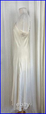 Yves Saint Laurent M Vintage Silk Midi Slip Dress Adjustable Straps Side Split