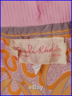 ZANDRA RHODES-1990s Pink Pleated Print Nightgown, Size-6